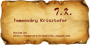 Temesváry Krisztofer névjegykártya