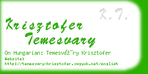 krisztofer temesvary business card